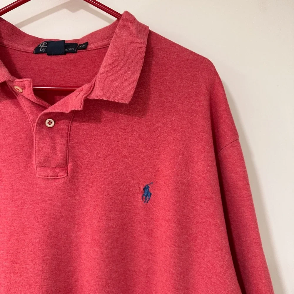 Polo Ralph Lauren Short Sleeve Polo Shirt Mens XL Red Heathered Pony Logo Preppy